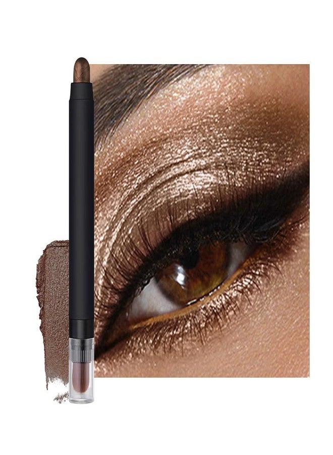 Hxssll Shimmer Eyeshadow Stick –Mocha Taupe Dual-Ended Creamy Pearl Eye Shadow Pencil with Built-In Smudger, Waterproof Long-Lasting High Pigment Eye Makeup for Smooth Glide 08# - Image 1